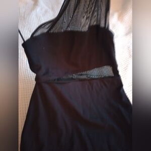 Express Valentine's Day Elegant Black One-Shoulder Cut Out Dress